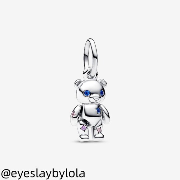 Pandora Movable Teddy Bear Dangle Charm - Picture 1 of 5